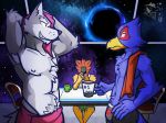  beverage boxers_(clothing) clothed clothing coffee falco_lombardi fox_mccloud invalid_tag nintendo nipples space star_fox topless towel underwear ventkazemaru video_games whiskers wolf_o&#039;donnell 