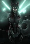  bdsm black_fur bondage bound breasts canine female fur laser mammal marady monster scp-1471 scp_foundation solo 