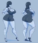 absurd_res areola big_breasts big_butt biped breasts butt cleavage clothed clothing female hair hand_on_hip hi_res humanoid machine nipples not_furry robot robot_humanoid saidra shadow simple_background solo thick_thighs wide_hips