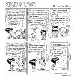 1:1 ambiguous_gender anthro bangs child chris_sanders clothing comic dialogue domestic_cat door duo english_text eye_patch eyewear felid feline felis frown hair hat headgear headwear human kiskaloo mammal monochrome ogo_(kiskaloo) sesi_(kiskaloo) smile speech_bubble text toony url whiskers young