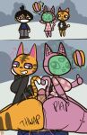 &lt;3 &lt;3_eyes animal_crossing anthro aroused bedroom_eyes big_butt bottomless bubble_butt butt butt_focus clothed clothing collaborative collaborative_hot_dogging collaborative_sex domestic_cat felid feline felis female first_person_view gesture grinding group half-closed_eyes hi_res hot_dogging human klutzatdusk looking_at_viewer male male/female mammal meow_(animal_crossing) narrowed_eyes nintendo seductive sex tabby_(animal_crossing) thumbs_up trio villager_(animal_crossing)
