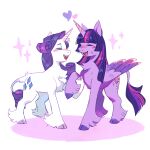 &lt;3 1:1 absurd_res blush bodily_fluids cloven_hooves cutie_mark duo equid equine eyebrow_through_hair eyebrows eyes_closed eyeshadow female female/female feral feral_on_feral friendship_is_magic frogbians fur hair hasbro hi_res hooves horn long_hair makeup mammal my_little_pony open_mouth purple_body purple_fur purple_hair purple_tail quadruped rarity_(mlp) sweat sweatdrop tail teeth tongue translucent translucent_hair twilight_sparkle_(mlp) unicorn unicorn_horn white_body white_fur white_tail winged_unicorn wings