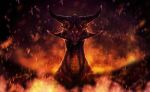  2018 digital_media_(artwork) dragon feral fire headshot_portrait horn isvoc leilryu looking_at_viewer male portrait solo 