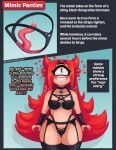 blush bra clothing cyclops female goth hi_res humanoid lingerie mimic mimic_panties panties resonatingdiscord solo surprise_buttsex underwear victoria_(resonatingdiscord)