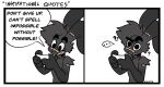 2_panel_comic absurd_res anthro band-aid band-aid_on_face band-aid_on_nose bandage black_body black_fur cheek_tuft chest_tuft confusion dialogue english_text facial_tuft fur grey_body grey_fur half-closed_eyes hi_res humor lagomorph leporid male mammal narrowed_eyes nick_(the_xing1) open_mouth open_smile rabbit shoulder_tuft simple_background smile solo speech_bubble text tuft white_background wide_eyed xing1