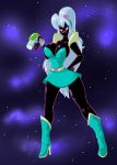  &lt;3 2013 alien big_breasts breasts cleavage clothed clothing cosplay crossover don_bluth duck_dodgers female hair hi_res humanoid long_hair looking_at_viewer looney_tunes lordstevie martian not_furry purple_eyes queen_tyr&#039;ahnee skimpy solo space_ace warner_brothers white_hair 