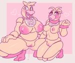 &lt;3 2021 aipeco18 animatronic anthro areola avian beak bib big_areola bird bodily_fluids breast_size_difference breasts chica_(fnaf) chicken collar crouching dripping duo female five_nights_at_freddy&#039;s five_nights_at_freddy&#039;s_2 galliform gallus_(genus) genital_fluids genitals hi_res inverted_nipples kneeling looking_at_viewer machine mostly_nude nipples non-mammal_breasts non-mammal_nipples open_mouth open_smile phasianid plump_labia pussy pussy_juice pussy_juice_drip robot scottgames smile spiked_collar spikes toy_chica_(fnaf) yellow_body