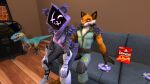 3d_(artwork) anthro arcade_machine bear canid canine clothed clothing digital_media_(artwork) dinosaur doritos dromaeosaurid duo epic_games female fennix_(fortnite) fortnite fox frito-lay fully_clothed fur furniture gamecube hi_res hoodie inside kyleroo looking_at_viewer male mammal muscular muscular_male nintendo on_lap one_eye_closed raven_team_leader reptile scalie sitting sitting_on_another sitting_on_lap smile sofa source_filmmaker surprised_expression theropod topwear velociraptor wink winking_at_viewer