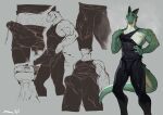 bebebebebe biped bulge clothed clothing erection erection_under_clothing green_body hi_res lizard male reptile scalie solo tail tan_body
