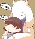 2015 crepix duo english_text eyes_closed human mammal protagonist_(undertale) simple_background text toriel undertale video_games 