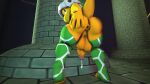 (artist) 3d_(artwork) anthro anus big_butt blue_eyes brick_floor butt clothing column digital_media_(artwork) gaping gaping_anus green_clothing hi_res kabalmystic_(artist) katimeka katimeka_(artist) koopa koopaling legwear looking_at_viewer male mario_bros nintendo scalie smile smiling_at_viewer solo source_filmmaker spread_legs spreading thigh_highs