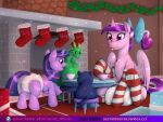 alicorn_pony bow_ribbon clothed clothing diaper duo equid equine female feral friendship_is_magic hasbro hi_res holidays horn horse legwear mammal my_little_pony pixiv_fanbox playing plushie pony princess_cadance_(mlp) secret_desires stockings subscribestar subscribestar_link subscribestar_logo text twilight_sparkle_(mlp) unicorn url wearing_diaper young