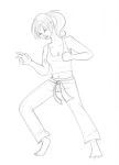  arania belt breast_expansion breasts female human looking_down mammal martial_arts ponytail pose solo 