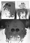  1boy 1girl absurdres blush english_commentary eyewear_on_head fellatio greyscale heart hetero highres honkai:_star_rail honkai_(series) kafka_(honkai:_star_rail) licking licking_penis moaning monochrome oral penis pov pov_crotch sgrimp solo_focus sound_effects sweat trembling uncensored 