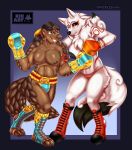 2023 alexnik amaterasu_(okami) anthro areola armando_(dcheese) black_hair black_nose black_sclera bodily_fluids boots boxing boxing_gloves breasts brown_body brown_eyes brown_scales brown_skin canid canine canis capcom chest_tuft claws clothed clothing deity digital_media_(artwork) dipstick_tail duo facial_markings female footwear forehead_markings fur grin hair handwear head_markings hi_res male mammal markings mouthguard nipples okami_(capcom) pangolin ponytail punch red_markings saliva scales smile speedo sport stirrup_footwear swimwear tail tail_markings thong toe_claws toeless_boots toeless_footwear topless topless_female tuft underwear watermark white_body white_fur wolf yellow_eyes