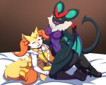 aaron_akio absurd_res aljune_art anthro braixen duo female generation_6_pokemon hi_res male male/female nintendo noivern pokemon pokemon_(species)