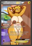 absurd_res akiko_sparkshift anthro big_breasts breasts card female generation_1_pokemon hi_res nintendo nude pokemon pokemon_(species) raichu solo vool_jin_cortes wide_hips