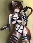 animal_humanoid anthro bdsm bondage bound cat_humanoid cuff_(restraint) cute_expression domestic_cat felid felid_humanoid feline feline_humanoid felis female fluffy hair hair_over_eye hi_res humanoid malish mammal mammal_humanoid marsi one_eye_obstructed restraints smile solo suggestive_clothing suggestive_look suggestive_pose suggestive_topwear