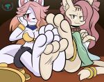 anthro better_version_at_source breasts clothing domestic_cat dominant dominant_female duo feet felid feline felis female female/female foot_fetish foot_focus hand_gesture hi_res mammal mintytempest paws persian_cat princess_vivian