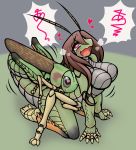  &lt;3 &lt;3_eyes 2018 abdomen antennae anthro anthro_on_feral anthro_penetrated arthropod bestiality big_breasts blush breasts brown_hair claws crying duo embrace female female_penetrated feral feral_penetrating grasshopper green_background grey_background hair hikagenootimsya insect kneeling male male/female male_penetrating non-mammal_breasts nude open_mouth orthopterid penetration post_transformation same-species_bestiality scales sex simple_background speech_bubble tears text transformation transformation_through_sex translated 