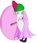 absurd_res anthro big_butt butt clothed clothing digital_media_(artwork) dress eddiebrije female generation_3_pokemon hi_res humanoid lipstick looking_at_viewer looking_back makeup nintendo not_furry pokemon pokemon_(species) ralts short_stack simple_background solo wide_hips