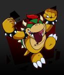 absurd_res anthro claws hair hi_res horn invdrscar koopa koopa_kid male mario_bros nintendo open_mouth red_hair scalie solo teeth tongue tongue_out