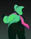 anthro balls big_butt bottomless butt caprine chunkyoreo clothed clothing deltarune eyewear floppy_ears fur glasses goat hat looking_at_viewer looking_back mammal mostly_nude presenting presenting_hindquarters ralsei robe scarf slightly_chubby solo standing thick_thighs video_games white_eyes 