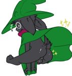  alpha_channel anthro balls barefoot bottomless butt caprine clothed clothing deltarune eyewear fur glasses goat hat long_ears looking_at_viewer looking_back male mammal mostly_nude mysticfluff presenting presenting_hindquarters ralsei robe scarf simple_background solo sweat transparent_background video_games white_eyes 