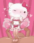  anthro balls breasts cat chtkghk clitoris clothing erect_nipples feline female fur hello_kitty hello_kitty_(character) human human_on_anthro humanoid_penis interspecies lingerie male male/female mammal minus8 nipples penetration penis pink_background pussy pussy_juice sanrio simple_background size_difference vaginal vaginal_penetration white_fur 