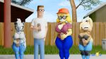 16:9 2021 3d_(artwork) 5_fingers alcohol animal_crossing anthro artist_name beer beverage beverage_can biceps big_breasts bill_dauterive black_eyes blender_(software) blonde_hair blue_sky bottomwear breasts brown_body brown_fur brown_hair canid canine canis cleavage clothed clothing cosplay crop_top crossover crossover_cosplay curvy_figure dale_gribble denim denim_bottomwear denim_clothing detailed_background digital_media_(artwork) domestic_dog eyewear fangs female fingers floppy_ears fluffy fluffy_tail fur glasses grey_body grey_fur group hair hand_in_pocket hank_hill hat headgear headwear hi_res hourglass_figure human idw_publishing isabelle_(animal_crossing) jeans jeff_boomhauer king_of_the_hill lemur light-skinned_male light_body light_skin long_hair male mammal midriff multicolored_body multicolored_fur nintendo outside pants pockets primate purple_eyes sega sharp_teeth shih_tzu shirt short_hair sky small_waist sonic_the_hedgehog_(comics) sonic_the_hedgehog_(idw) sonic_the_hedgehog_(series) strepsirrhine tail tangle_the_lemur teeth thick_thighs topwear toy_dog two_tone_body two_tone_fur vaultlad voluptuous watermark whisper_the_wolf white_body white_fur wide_hips widescreen wolf yellow_body yellow_fur