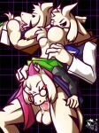  69_position anal asriel_dreemurr asriel_dreemurr_(god_form) caprine clothed clothing deltarune eyewear glasses goat horn male male/male mammal oral partially_clothed ralsei rimming scarf sex undertale ventkazemaru video_games 