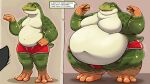 2024 3_toes amphibian anthro burger clothing dialogue digitigrade feet first_person_view food frog gritzoz hi_res photo plantigrade toes two_panel_image underwear weight_gain