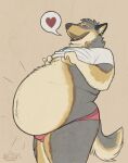 anthro bask belly big_belly bloated clothing feedee feeder feederism huge_belly male obese overweight slightly_chubby solo swollen_belly underwear weight_gain