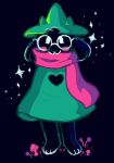  &lt;3 anthro barefoot blush caprine clothing comfygoblin deltarune eyewear floppy_ears fur glasses goat hat looking_at_viewer male mammal mushroom ralsei robe scarf sharp_teeth smile solo sparkles standing teeth video_games white_eyes 