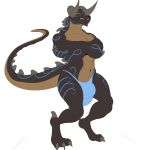  angrypotato96 anthro big_bulge bulge clothed clothing crossdressing crossed_arms deathclaw fallout horn male muscular muscular_male solo standing underwear video_games 