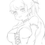  1girl artist_request character_request copyright_request drawfag monochrome solo source_request 