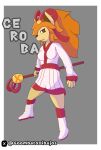 absurd_res anthro asian_clothing boots bottomwear canid canine ceroba_ketsukane clothing east_asian_clothing female footwear fox goombato hair hakama hi_res japanese_clothing mammal orange_hair simple_background solo standing undertale_yellow white_clothing