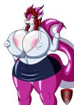 absurd_res big_breasts big_butt breasts butt dragon erect_nipples female hi_res horn huge_breasts hyper hyper_breasts jadeington ladyfoxheart luna_the_dragoness mythological_creature mythological_scalie mythology nipples office_attire scalie thick_thighs