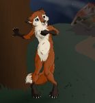  anthro blue_eyes canine cub forest fox grass gthusky invalid_tag male mammal nude rumbles scared tree young 