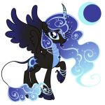 alternate_form ankle_tuft anklet black_body blue_body blue_countershading bracelet cloud_hair cloven_hooves countershading cutie_mark dreamscreep equid equine eyelashes facial_hair feathered_wings feathers female feral friendship_is_magic goatee hasbro hi_res hooves horn horn_jewelry jewelry leg_tuft mammal moon my_little_pony mythological_creature mythological_equine mythology necklace princess_luna_(mlp) pseudo_hair smoke snout solo sparkles tail tail_tuft tuft unicorn_horn winged_unicorn wings