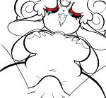 2021 absurd_res anthro big_hair bovid breasts bulge caprine curled_hair digital_drawing_(artwork) digital_media_(artwork) duo eyes_closed fangs female glistening_eyelids goat hair hand_on_breast hi_res long_ears male male/female mammal navel open_mouth open_smile partially_colored peril_(qwerty_soda) qwerty_soda red_eyelids shiny_eyelids simple_background slightly_chubby slightly_chubby_anthro slightly_chubby_female smile solo spread_legs spreading succubus teeth white_background