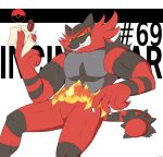  ambiguous_gender anthro barazoku claws english_text envelope fangs feline fire fur green_eyes incineroar looking_at_viewer mammal manly muscular nintendo nude pecs pok&eacute;mon pok&eacute;mon_(species) sharp_claws sharp_teeth sitting smile solo super_smash_bros super_smash_bros._ultimate sweat teeth text thick_thighs video_games vogold 