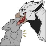 avian beak duo feathers fur gryphon mythological_avian mythological_creature mythology red_eyes symrea telegram_sticker tongue white_body