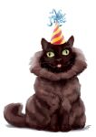 albert animancer birthday blep clothing derp_eyes domestic_cat felid feline felis hat headgear headwear hi_res mammal tongue tongue_out