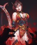  1girl black_hair breasts cleavage large_breasts lian_shi long_hair shin_sangoku_musou tagme 