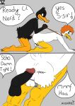 absurd_res anal anatid anseriform avian barefoot bird chastity_(disambiguation) comic daffy_duck dominant duck feet hi_res looney_tunes male male/male warner_brothers