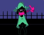  alpha_channel anthro balls blush bottomless bulge caprine clothed clothing deltarune digital_media_(artwork) eyewear glasses goat green_clothes looking_at_viewer male mammal precum rabblet ralsei solo 