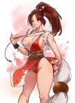  1girl breasts brown_eyes brown_hair cleavage king_of_fighters large_breasts long_hair ponytail shiranui_mai snk tagme 