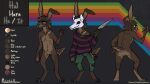 16:9 5_fingers anthro biped brown_body brown_fur brown_hair claws clothed clothing color_swatch countershade_fur countershade_tail countershade_torso countershading english_text fingers fur hair hal_(werevixen) hare hi_res holding_knife holding_object knife lagomorph leporid male mammal mask melthecannibal model_sheet paws scar solo tail text widescreen