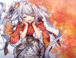 japanese_clothes long_hair oshiro_project tagme_(artist) tagme_(character) twintails white_hair 
